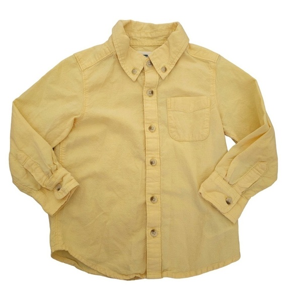Bundle Old Navy button down collared shirt yellow green peach 3T bundle cotton - Picture 4 of 9